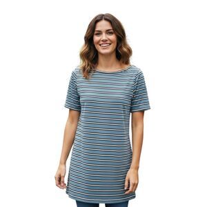 Lou & Grey Blue Stripe Knit Shift Dress